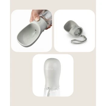 Lionto Hundetrinkflasche für Unterwegs grau 0,5 cm³