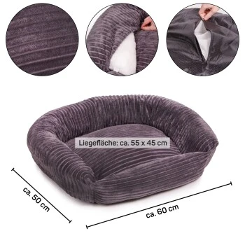 Wallace & Jones Hundebett Cordo dunkelgrau S