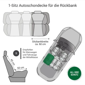 Doctor Bark Autoschondecke Rückbank 1-Sitz schwarz S