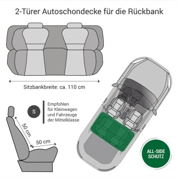 Doctor Bark Autoschondecke für 2-Türer / Coupé / Cabrio grau S