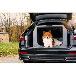 Knuffelwuff Faltbare Hundebox Auto Transportbox Mit Aluminiumgestell Für Den Kofferraum M