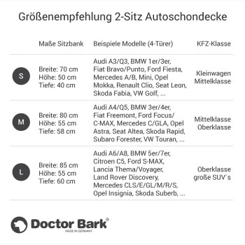 Doctor Bark Autoschondecke Rückbank 2-Sitz prodtest grau S