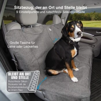Kurgo Anti-Rutsch-Hunde-Autositzbezug, Grau