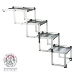 Trixie 4-stufige Falt-Treppe Aluminium/TPR